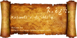 Kalamár Ádám névjegykártya